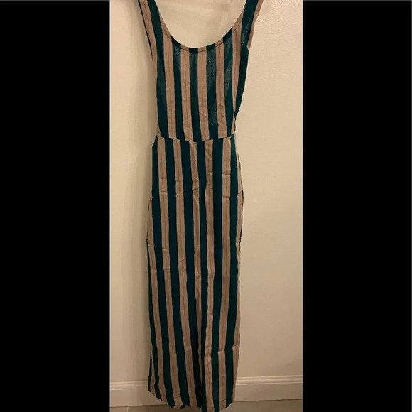 ace&jig Spencer Striped Green and Gray Midi Dress Size Extra Small - Picture 6 of 7